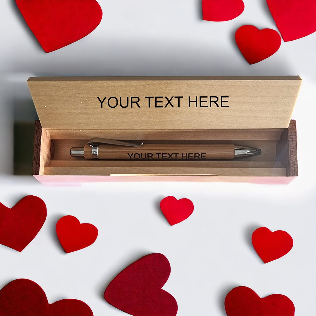 Personalised Bamboo Pen & Case Set - Image 3