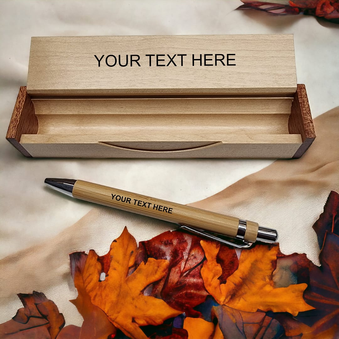Personalised Bamboo Pen & Case Set - Image 4