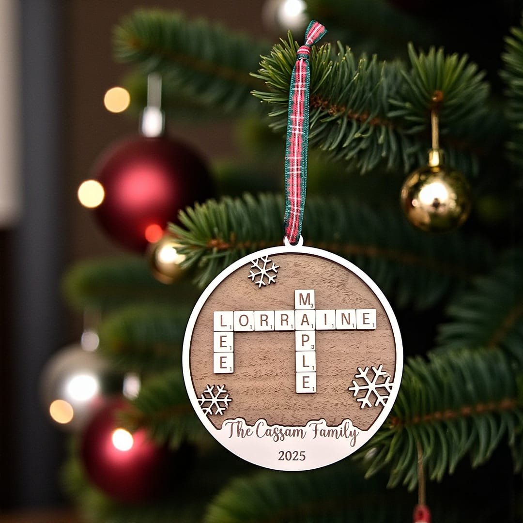 Scrabble Family Names Ornament