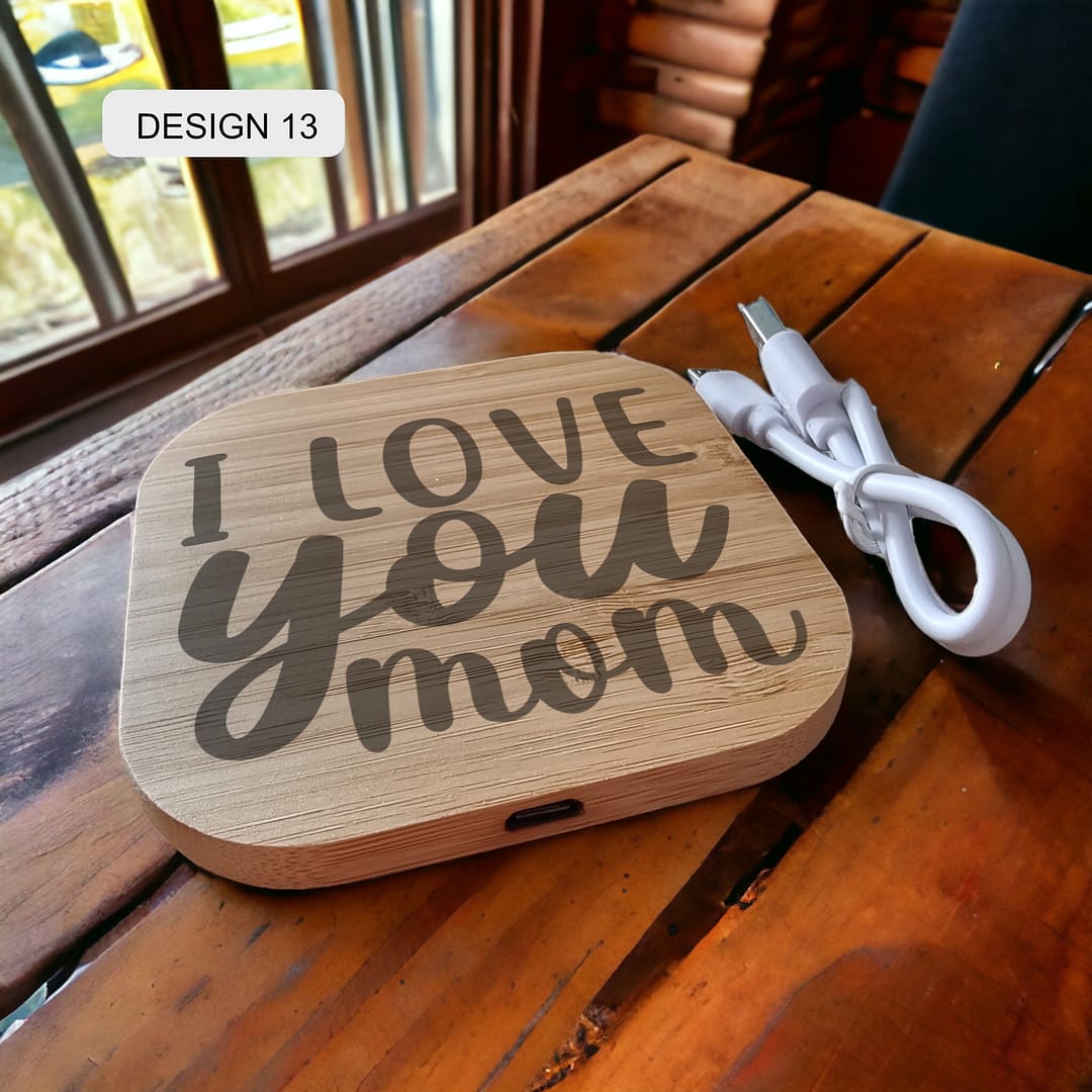 Personalised Bamboo Wireless Charger - Image 13