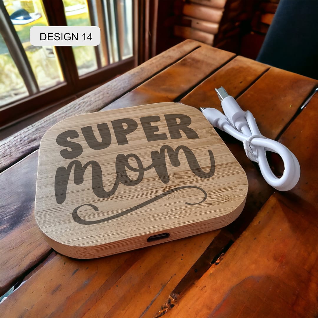 Personalised Bamboo Wireless Charger - Image 14