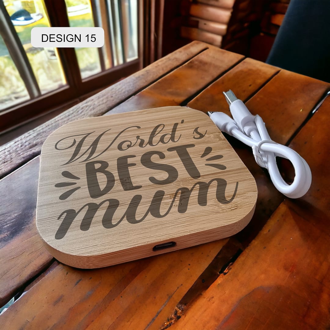 Personalised Bamboo Wireless Charger - Image 15