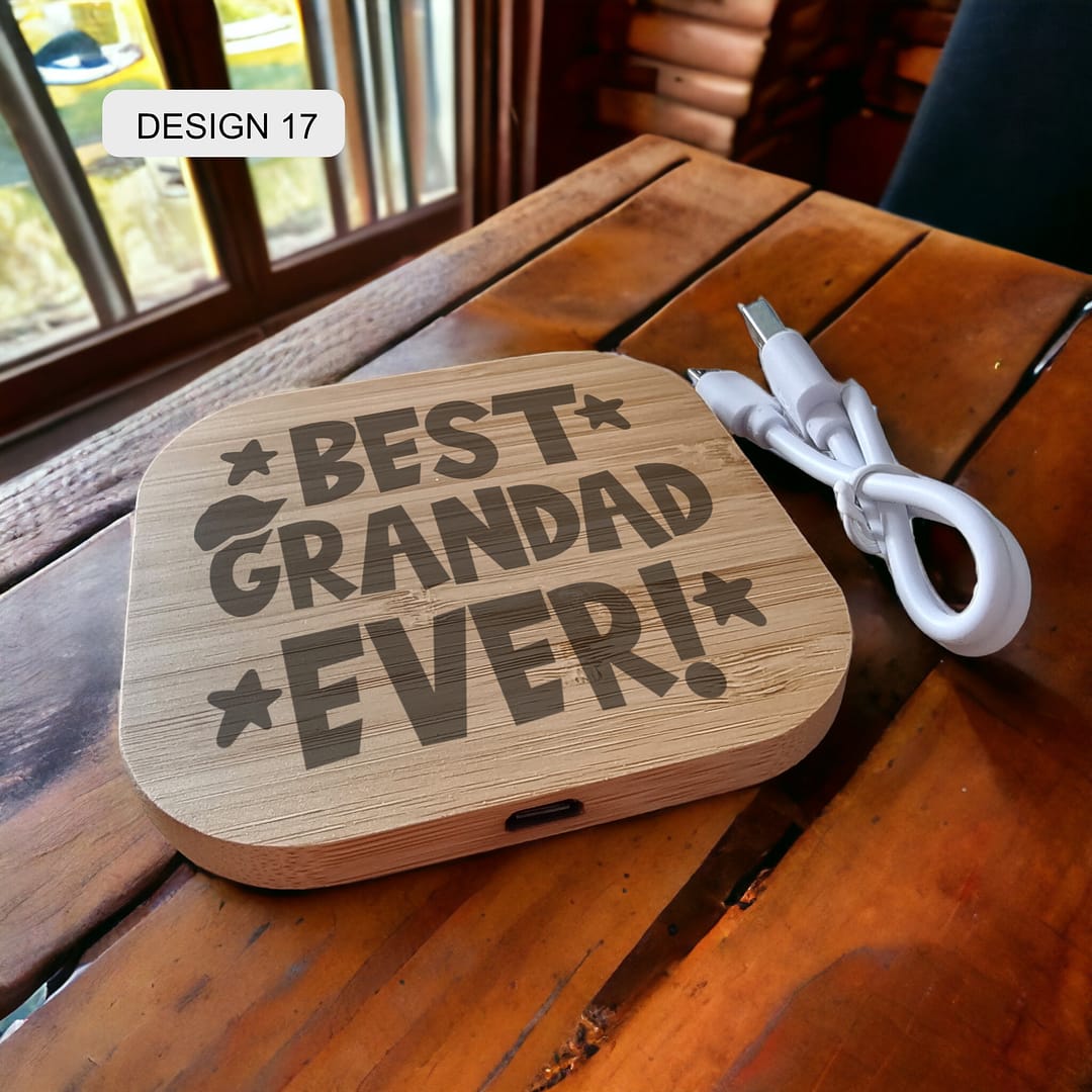 Personalised Bamboo Wireless Charger - Image 17