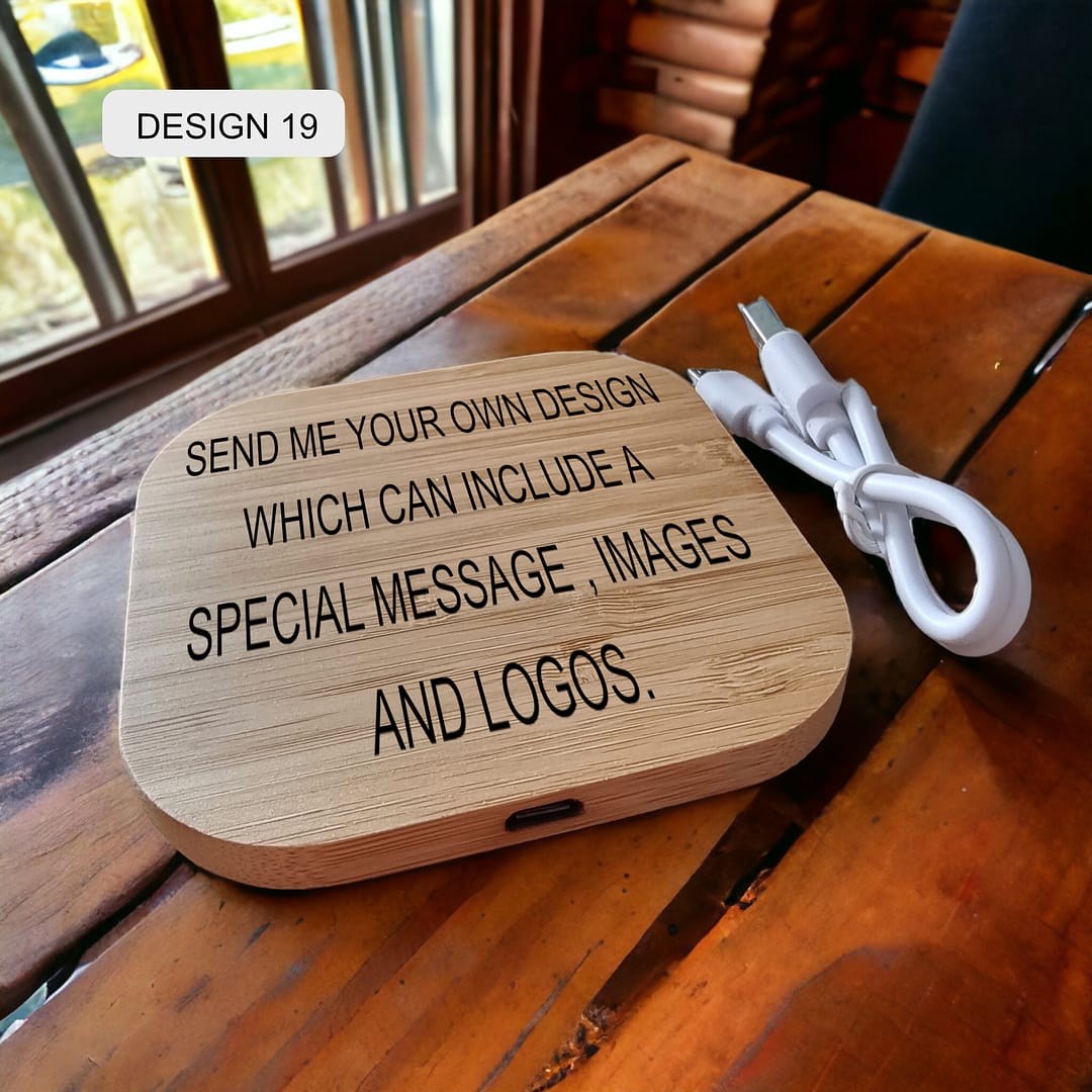 Personalised Bamboo Wireless Charger - Image 19