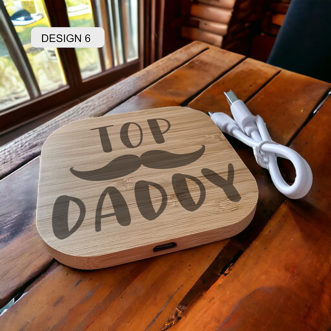 Personalised Bamboo Wireless Charger - Image 6