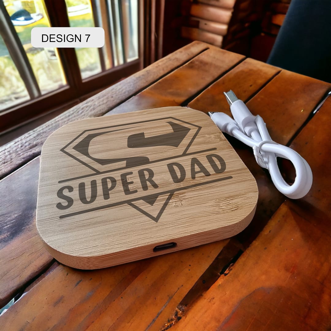 Personalised Bamboo Wireless Charger - Image 7