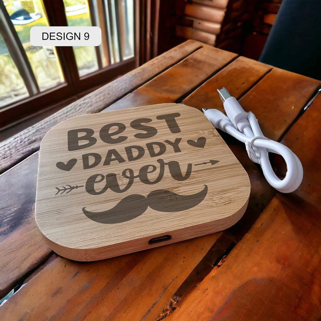 Personalised Bamboo Wireless Charger - Image 9