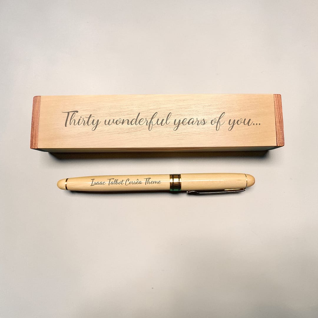 Personalised Beech Fountain Pen & Case - Image 6