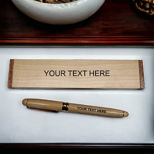 Alternative view of Personalised Beech Fountain Pen & Case