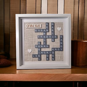 Alternative view of Personalised Family Scrabble Frame