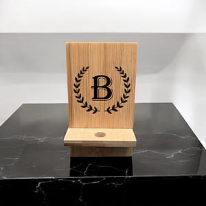 Personalised Bamboo Phone Holder