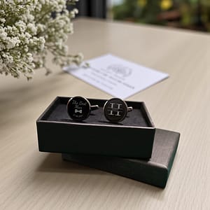 Alternative view of Personalised Black Cufflinks