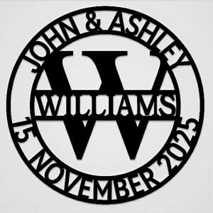 Alternative view of Circle Monogram Couple's Sign