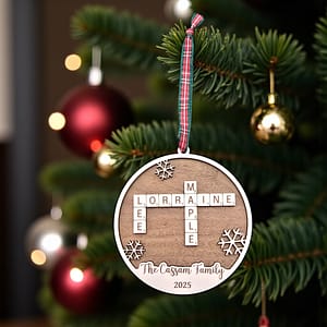 Scrabble Family Names Ornament
