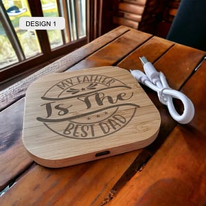 Personalised Bamboo Wireless Charger