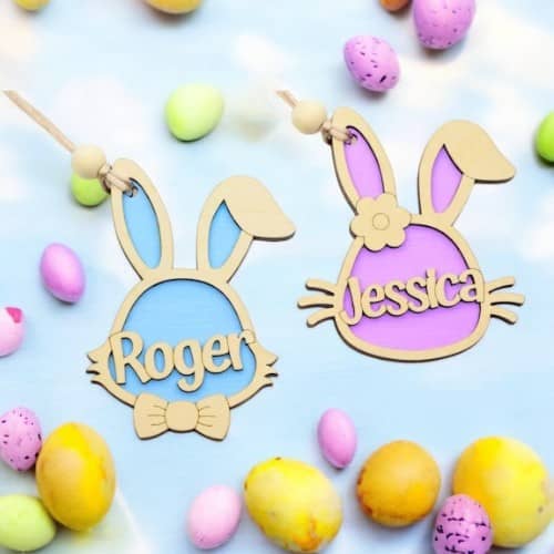 Personalised Easter Bunny Name Tag