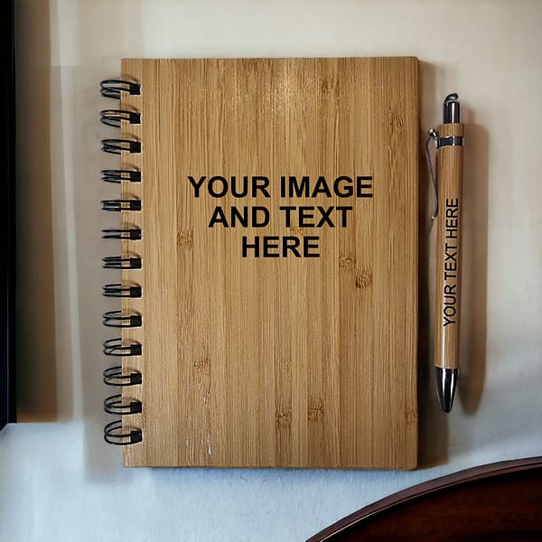 Personalised Bamboo Notebook and Pen