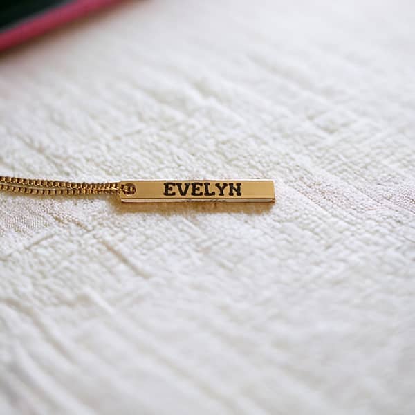 Personalised Gold Bar Necklace