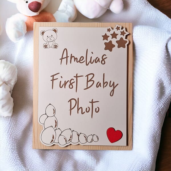 Personalised Wooden Baby Photo Frame