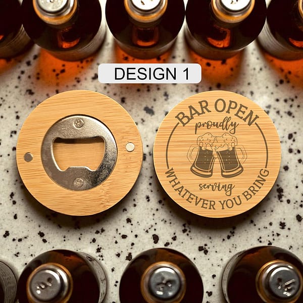 Engraved Bamboo Bottle Opener