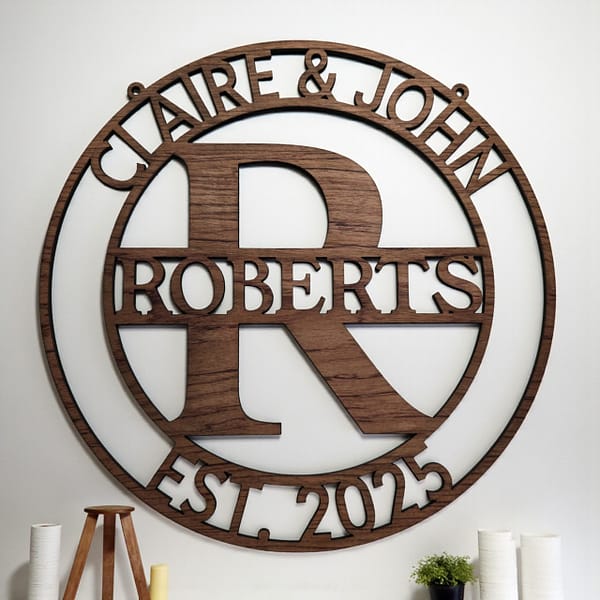 Circle Monogram Couple's Sign