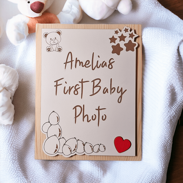 Personalised Wooden Baby Photo Frame