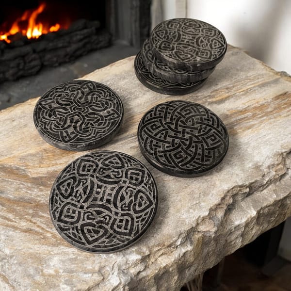 Celtic Knot Engraved Marble Coasters