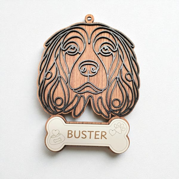 Dog Line Art Ornament